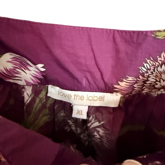 Anthropologie Love the Label Purple Floral Puff Sleeve Blouse NEW - Picture 5 of 5